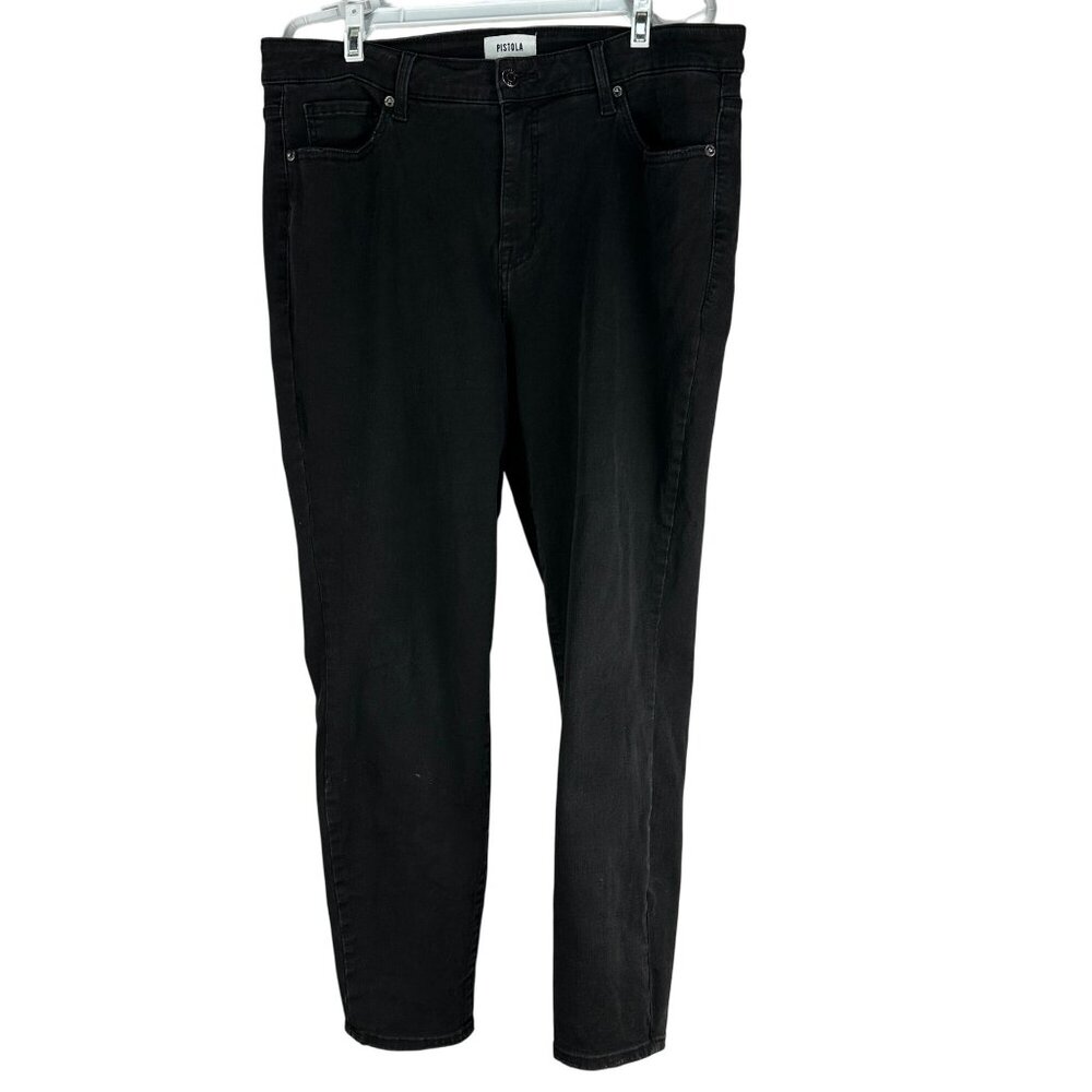 Pistola Womens Black Denim Jeans Size 16W Casual Slim Fit Cotton Blend Stretch